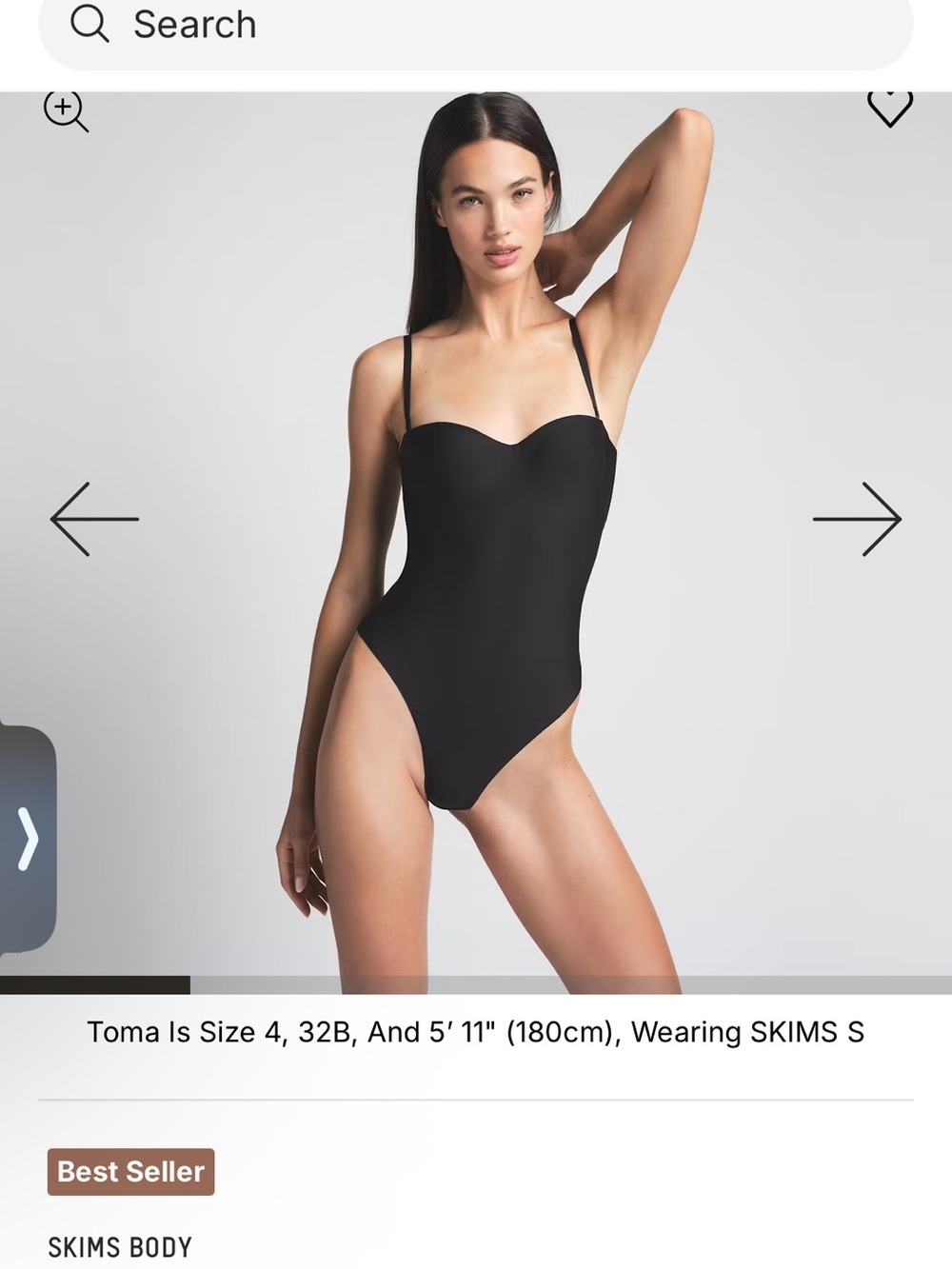SKIMS Black Strap One-Piece Swimsuit